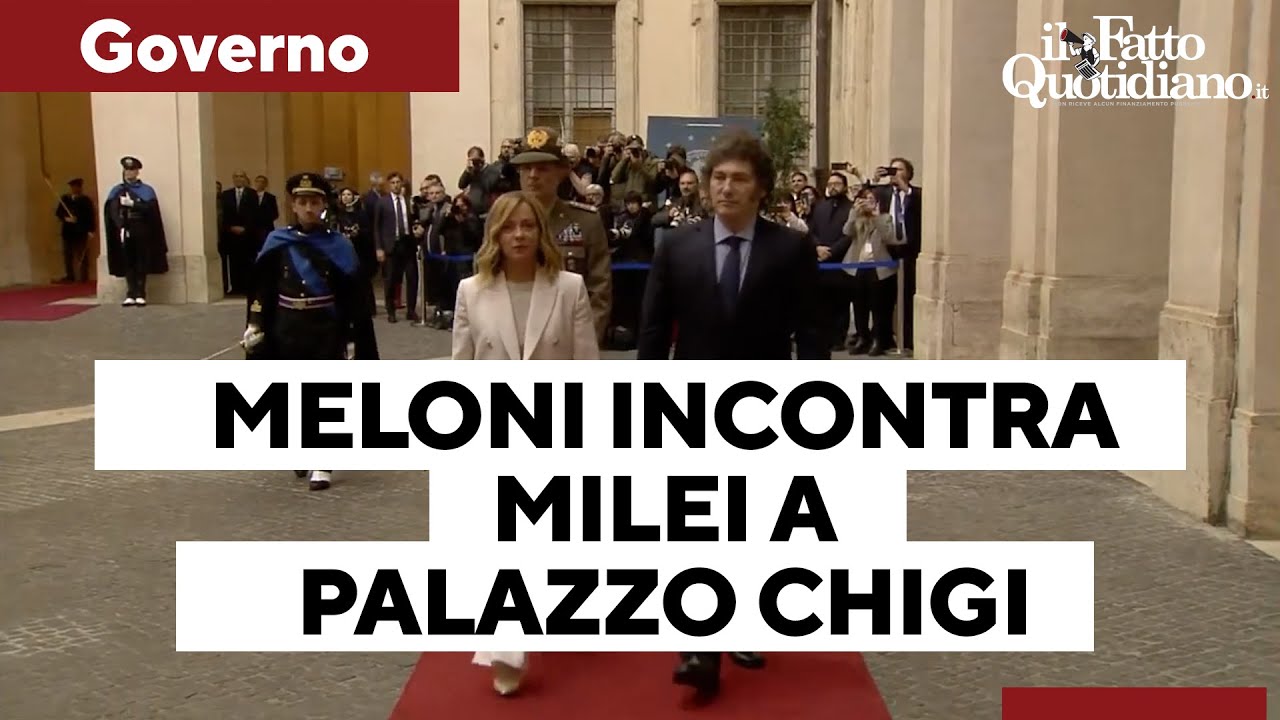 Il presidente argentino Milei incontra Meloni a Palazzo Chigi