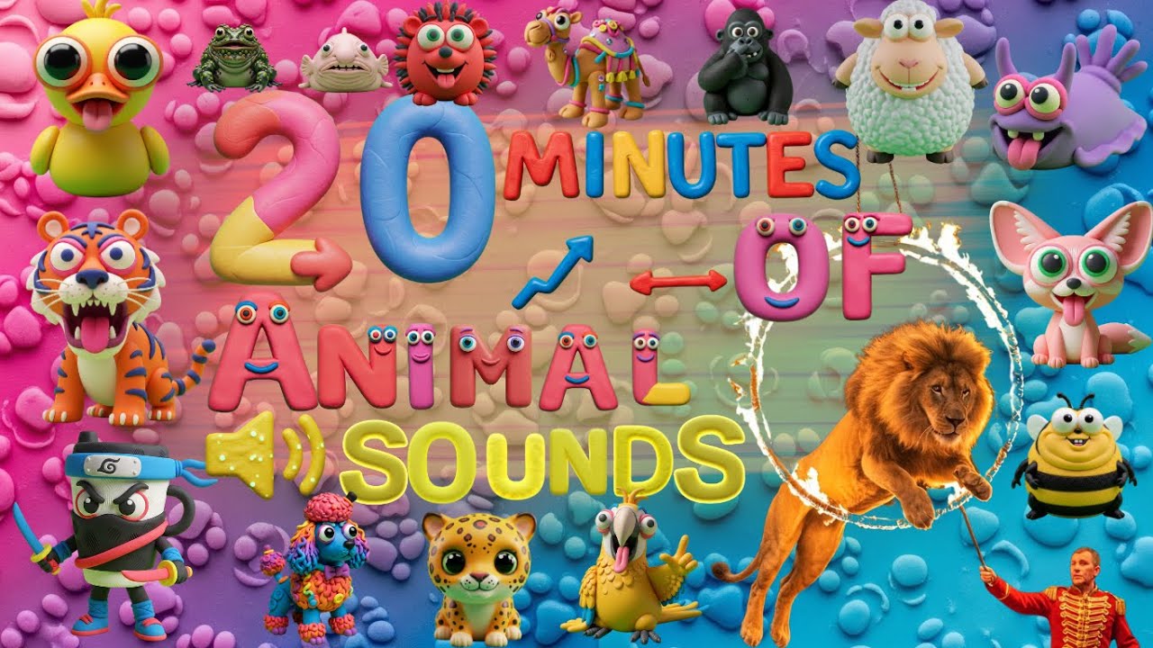 20-Minute Animal Sounds Adventure №9! 🐄🐔 7 Animal Sound Songs in One! | ABC, Counting & Colors