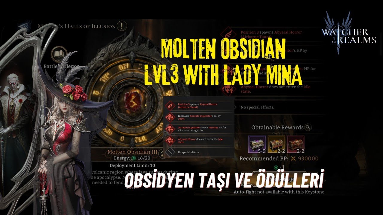 Molten Obsidian LVL3 With Lady Mina - Watcher of Realms #watcherofrealms #Jancontentsevent
