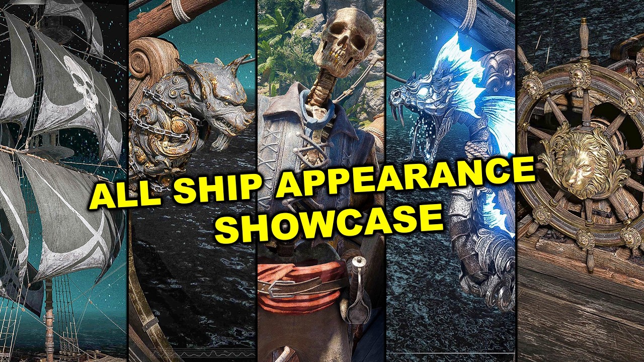 Assassin's Creed Black Flag Resynced - All Ship Appearance Showcase (Jackdaw All Cosmetic Items)