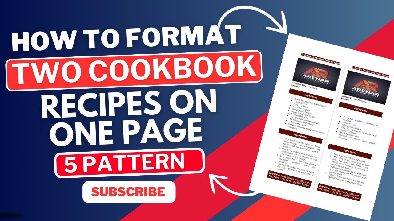 How to Format Two Cookbook Recipes on One Page in Google Docs (Step-by-Step Tutorial)