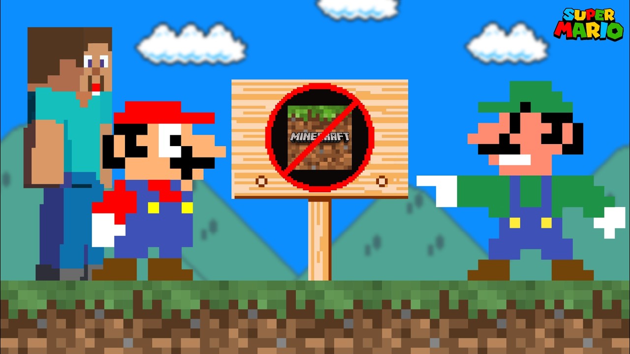 Super Mario Bros., но всё из Minecraft здесь под запретом...