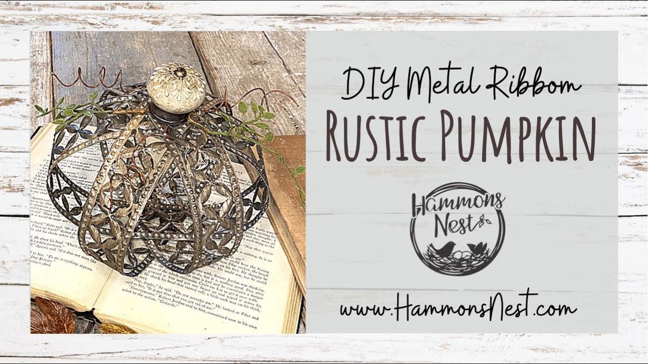 Easy Pumpkin Craft using metal ribbon
