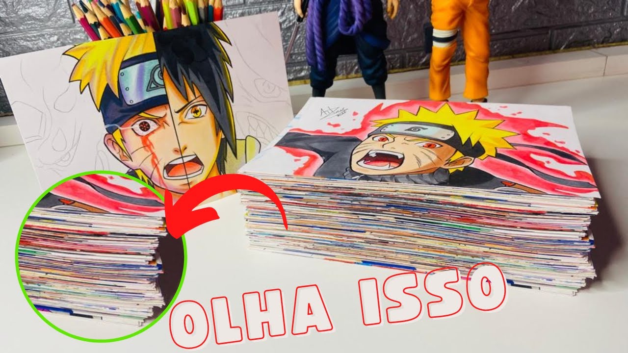 Mostrando Minha Pilha de Desenhos de Naruto / Mais de 50 Desenhos