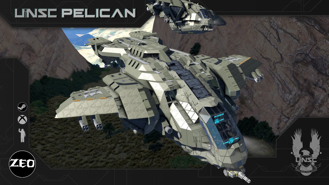 UNSC Pelican - Space Engineers Build - Halo