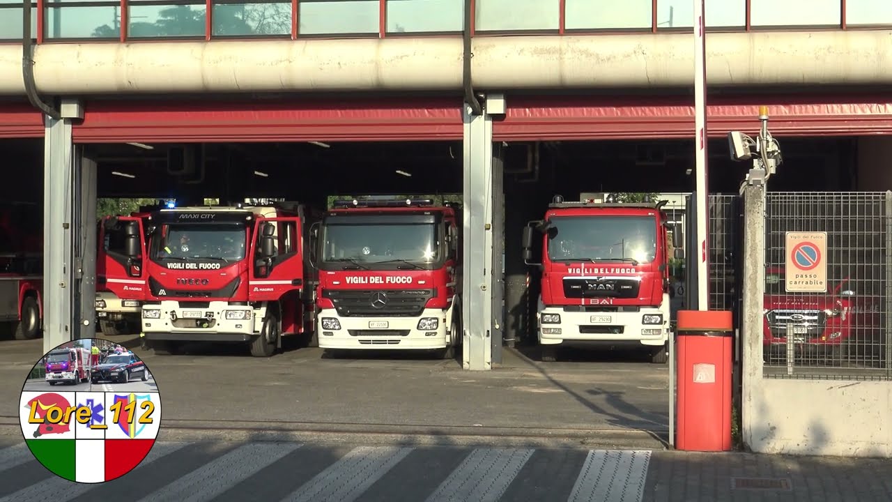 Preparazione + uscita prima partenza dei Vigili del Fuoco Brescia/Brescia fire dept. resp.