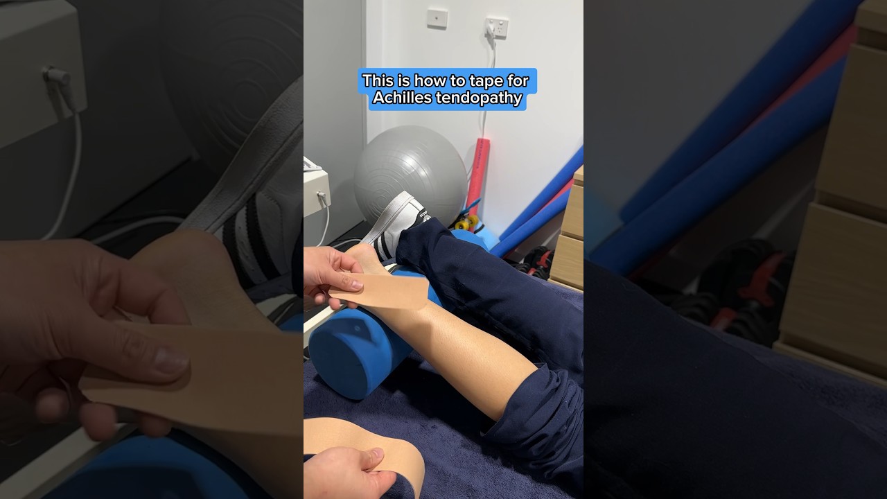 How to tape Achilles tendinitis & Achilles bursitis #physiotherapy #physio