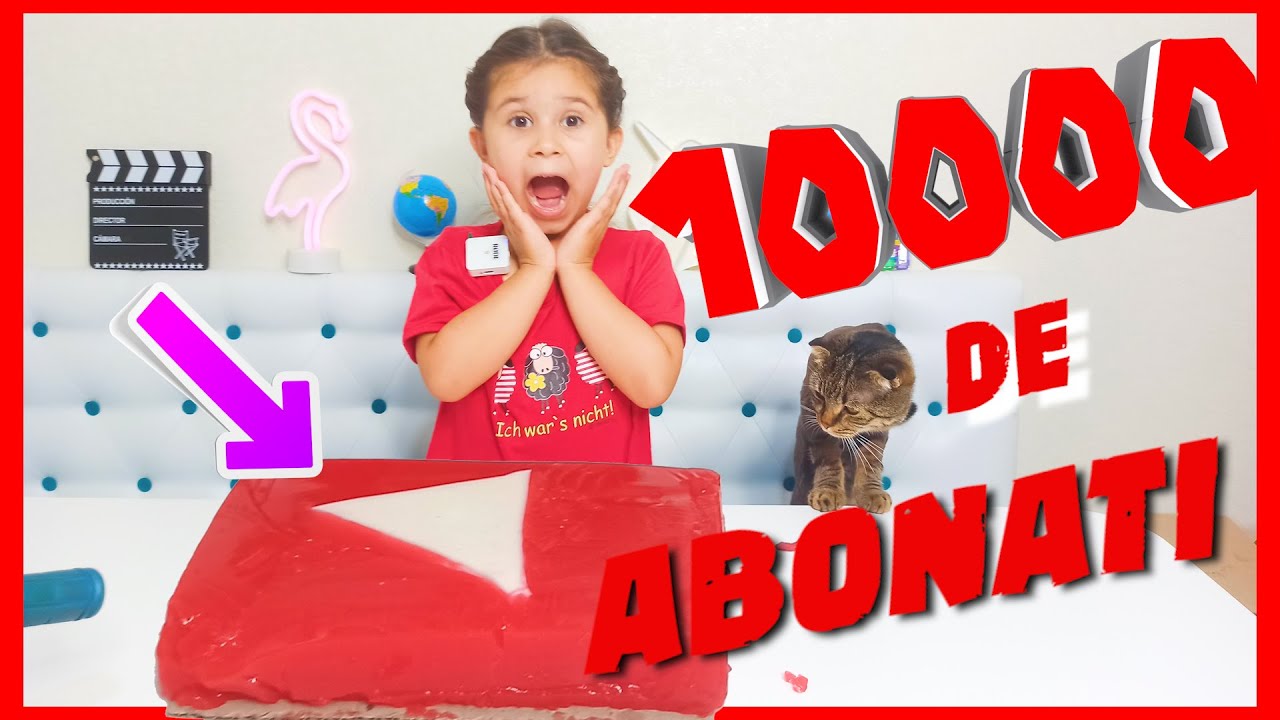 Ciao Patricia 10 000 ABONAȚI !!!👏 🎥 Cum am făcut un YOUTUBE BUTTON de gelatina?😱 Vlog