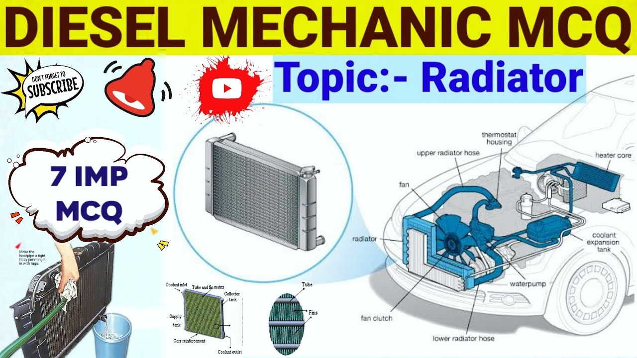 Diesel Mechanic Theory Objective Questions And Answers | Topic:- Radiator 