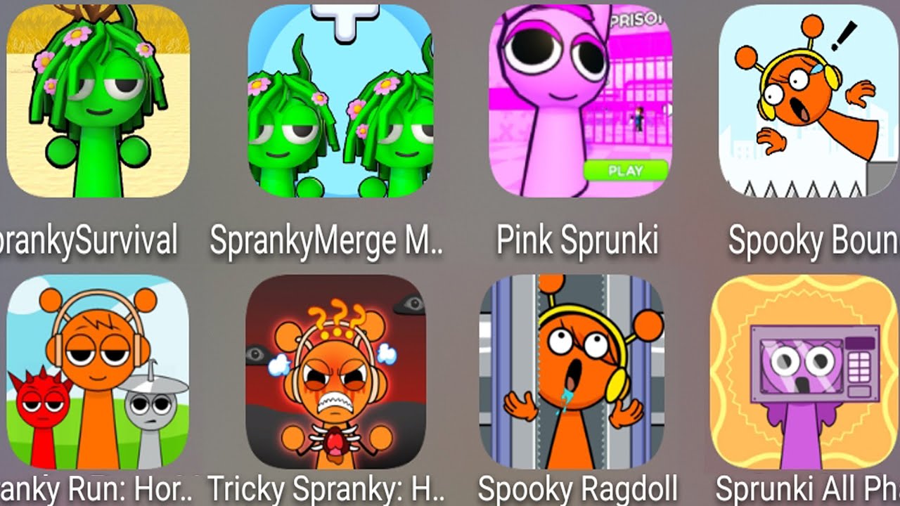 Spranky Survival,Spranky Merge,Big Head Maze,Wall Challenge,Help Spranky: Tricky Story,Roblox.......