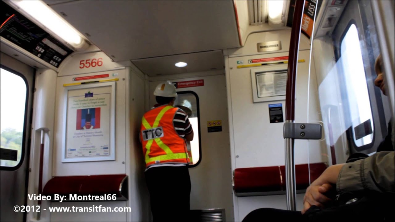 TTC Subway: A Ride on a Bombardier T35A08 #5566 [HD]