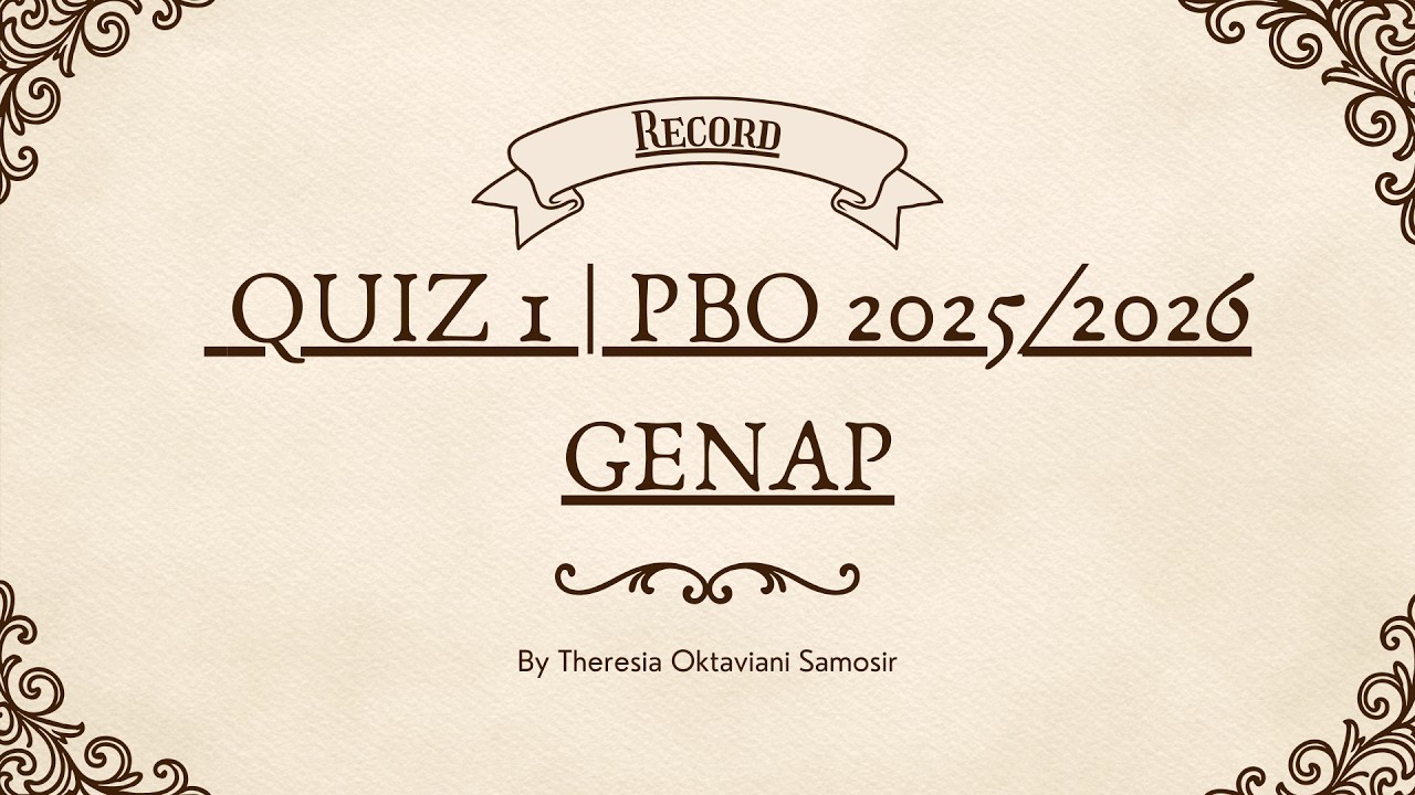 Record Quiz 1 | PBO 2025/2026 Genap