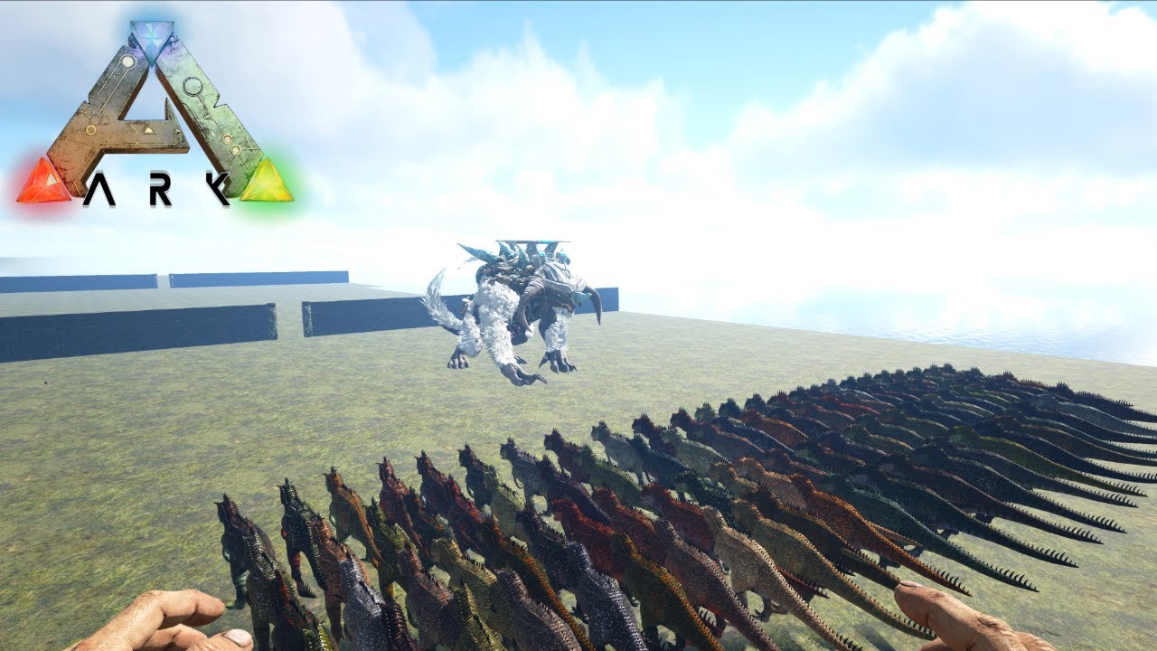 [100 Subscribers Special Video!] 100 Carcha vs Ice Titan in ARK #arksurvivalevolved