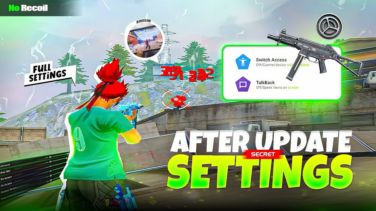 Switch Access & TalkBack Settings Free Fire || 0% Recoil 95% Headshots || Brazil Settings 2026 ⚙️