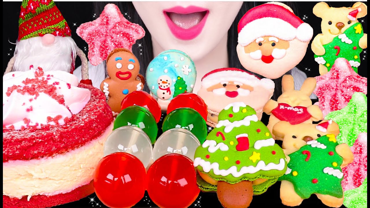 ASMR CHRISTMAS FOODS PARTY *SANTA, CHRISTMAS TREE, GINGER MAN 크리스마스 *산타, 크리스마스 트리 먹방 JANE ASMR 제인