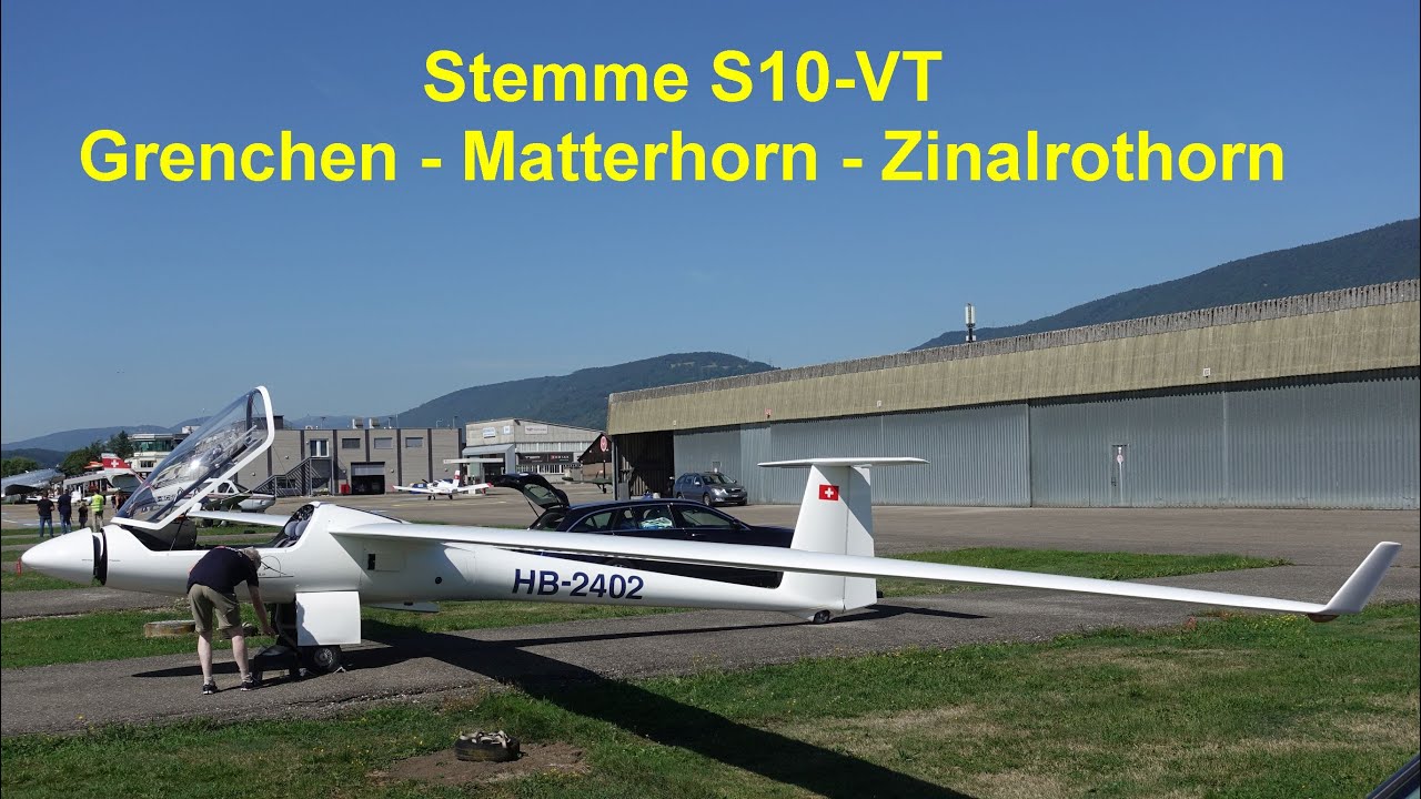 Swiss Alps Gliding: Stemme S10-VT to Mattternhorn and Zinalrothorn