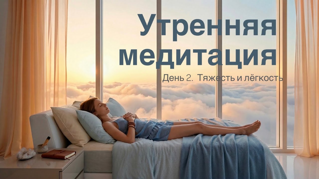 Медитация утром лежа в кровати, настройка на день после пробуждения 