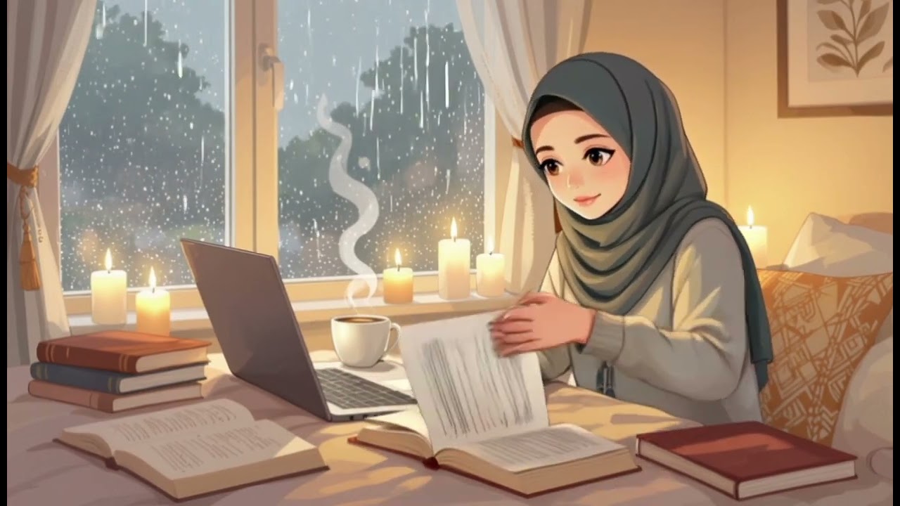 3AM Study with me || Nasheed Humming with Rain || Lofi Theme 