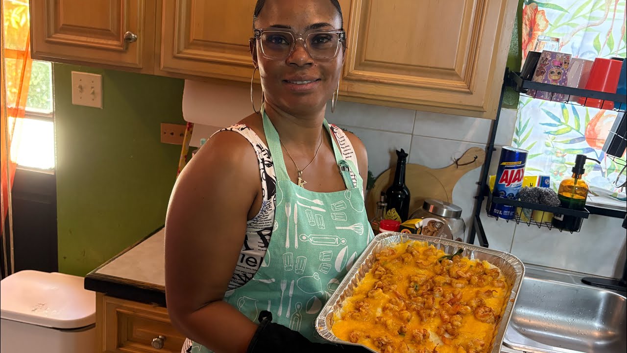 I make bake mash potatoes with shrimp for Sunday dinner 