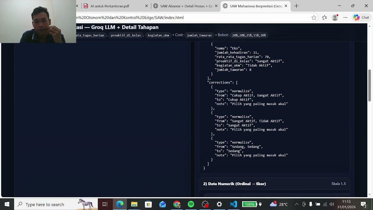 1. Buat tutorial cara kerja Algoritma SAW