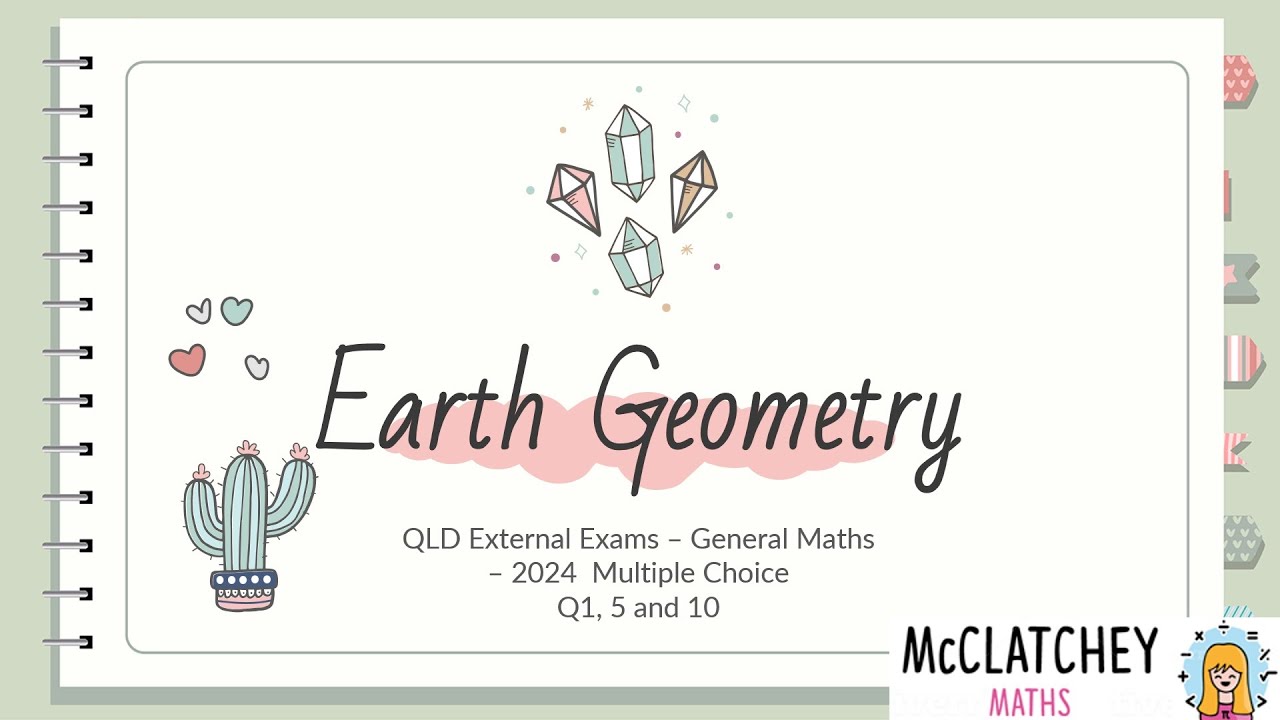 2024 External Exams QLD General Maths: Multiple Choice Earth Geometry