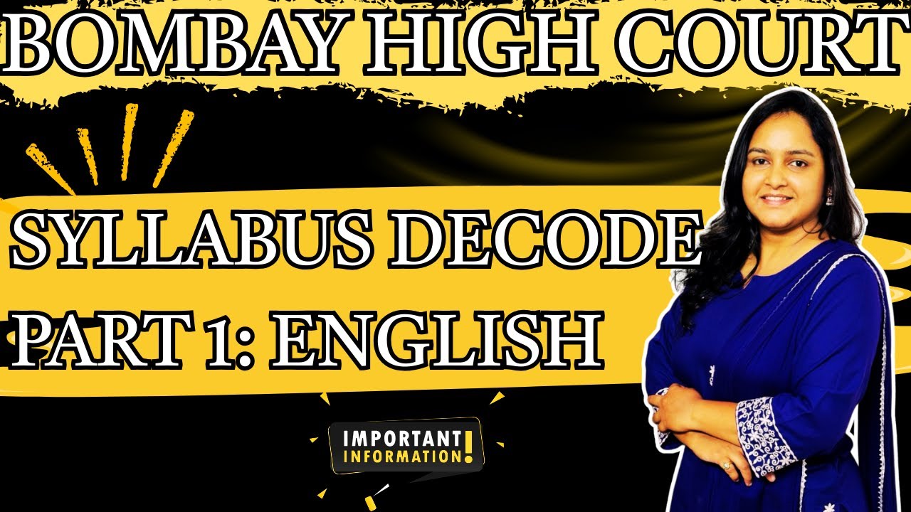 Bombay High Court Clerk Syllabus Decode Part 1: English #bhc #bombayhighcourt #syllabus #bombay