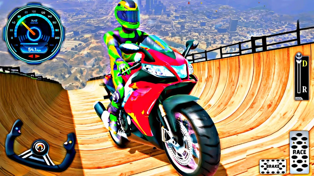Mega Ramp Sport Bike Racing Simulator - Extreme Motocross GT Bike Racer : Android Gameplay