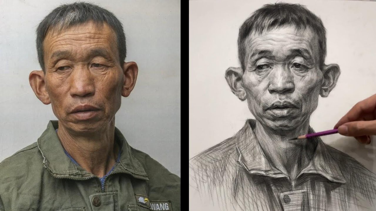 How to Draw An Old Man with Big Ears Step by Step | Portrait Drawing Tutorial