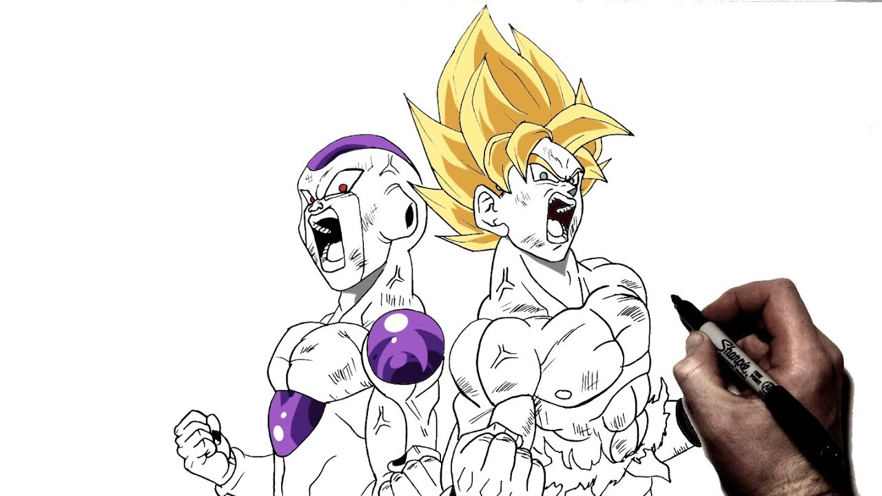 How to Draw Goku and Frieza | Step By Step | Dragonball