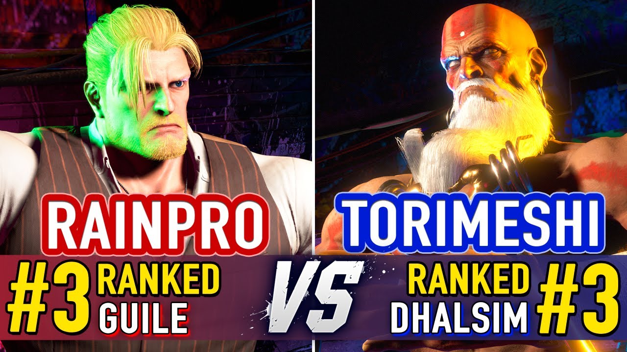 SF6 🤜 Rainpro (#3 Ranked Guile) vs Torimeshi (#3 Ranked Dhalsim) 🤛 SF6 High Level Gameplay