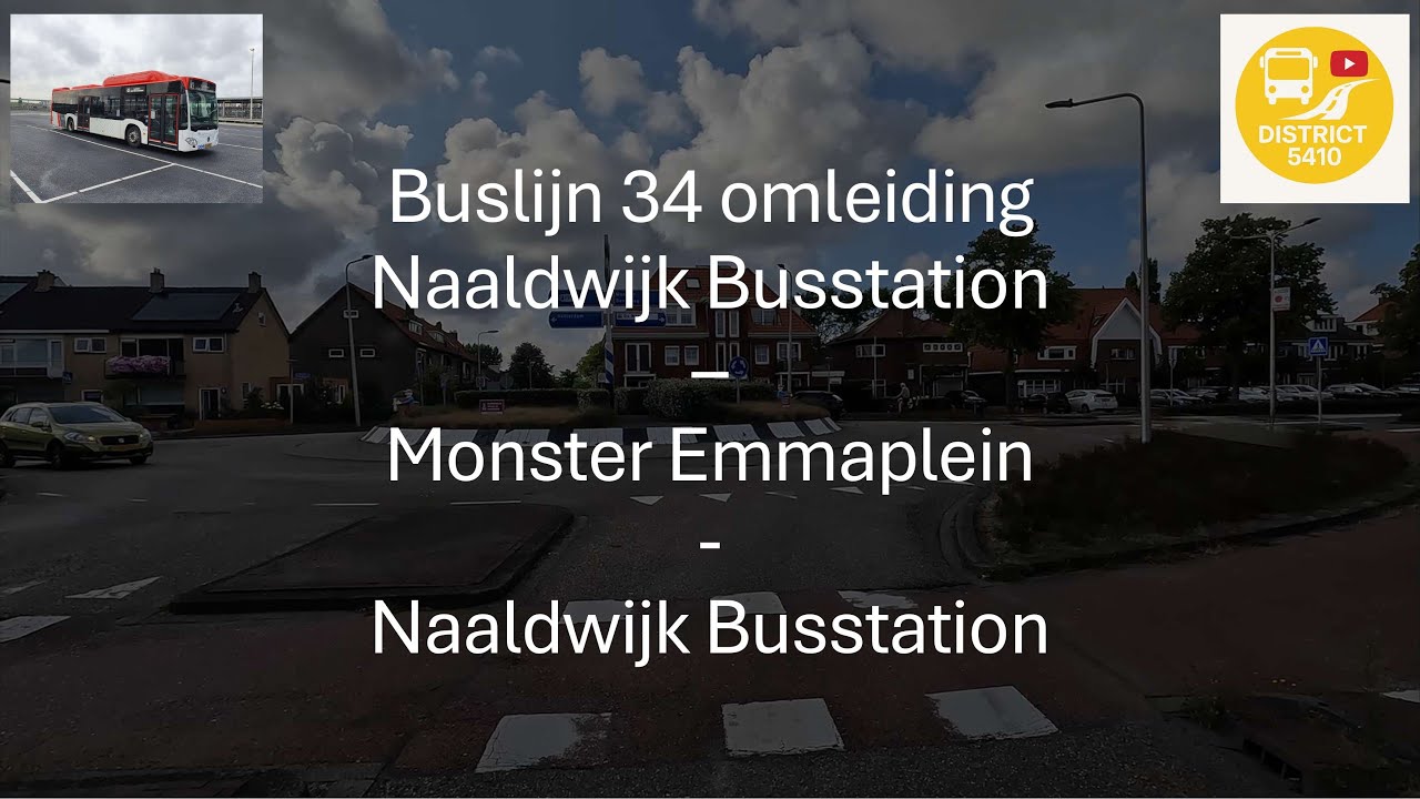 Lijn 34 Naaldwijk Busstation - Monster Emmaplein - Naaldwijk Busstation | omleiding | 2025