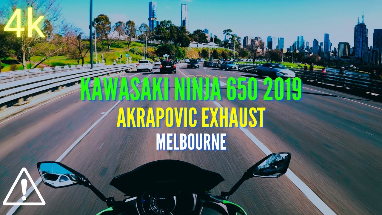 POV Ride - Kawasaki Ninja 650 2019 - Akrapovic Exhaust - Melbourne - 4k Video