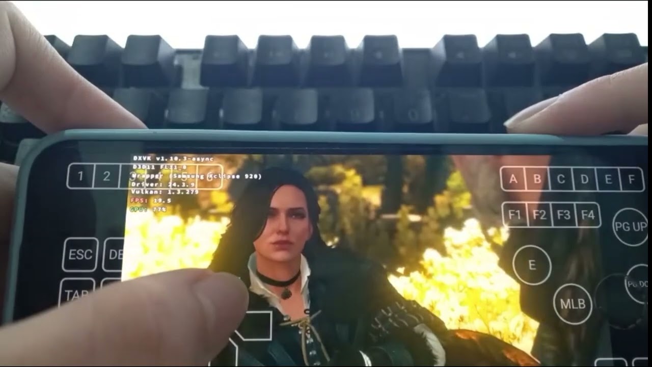 The Witcher 3 - Winlator - S23 FE - Exynos 2200 - GPU Xclipse 920.