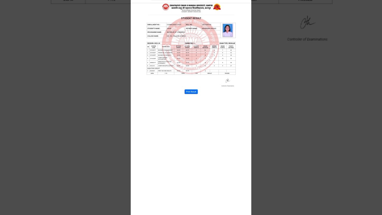 How to check CSJMU result /Kanpur university result kaise check krein B.A/ B.Com/B.S.C  2024 #shorts