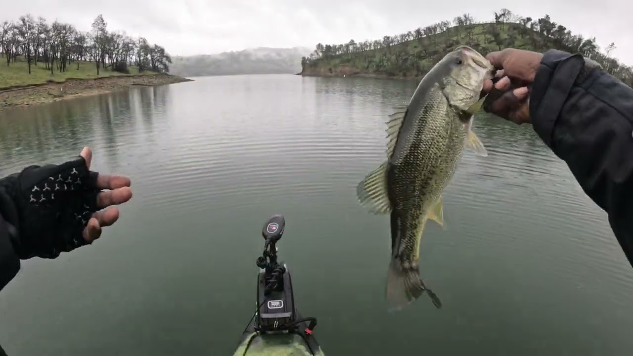 LAKE BERRYESSA (NEW YEARS BASS FISHING ) 14mph WINDS 