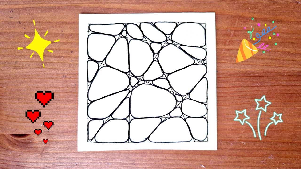 How to make the crazy paving stones zentangle pattern.