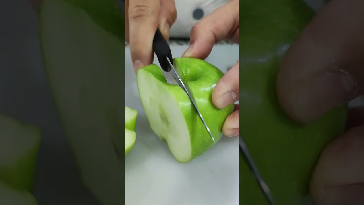 Asmr Satisfying Cutting Green Apple 