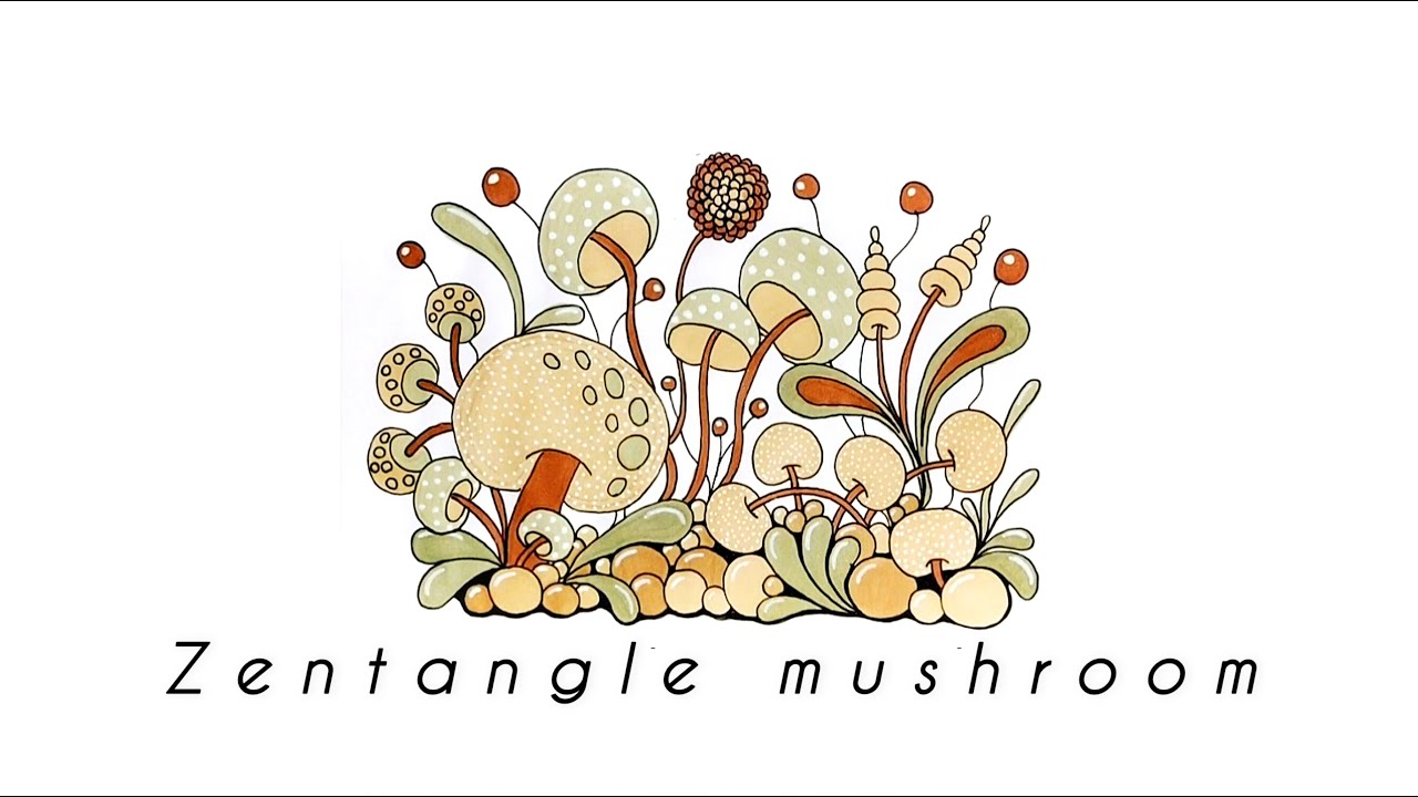 Zentangle mushroom for beginners 🔸Drawing idea for beginners 🔸Zenart