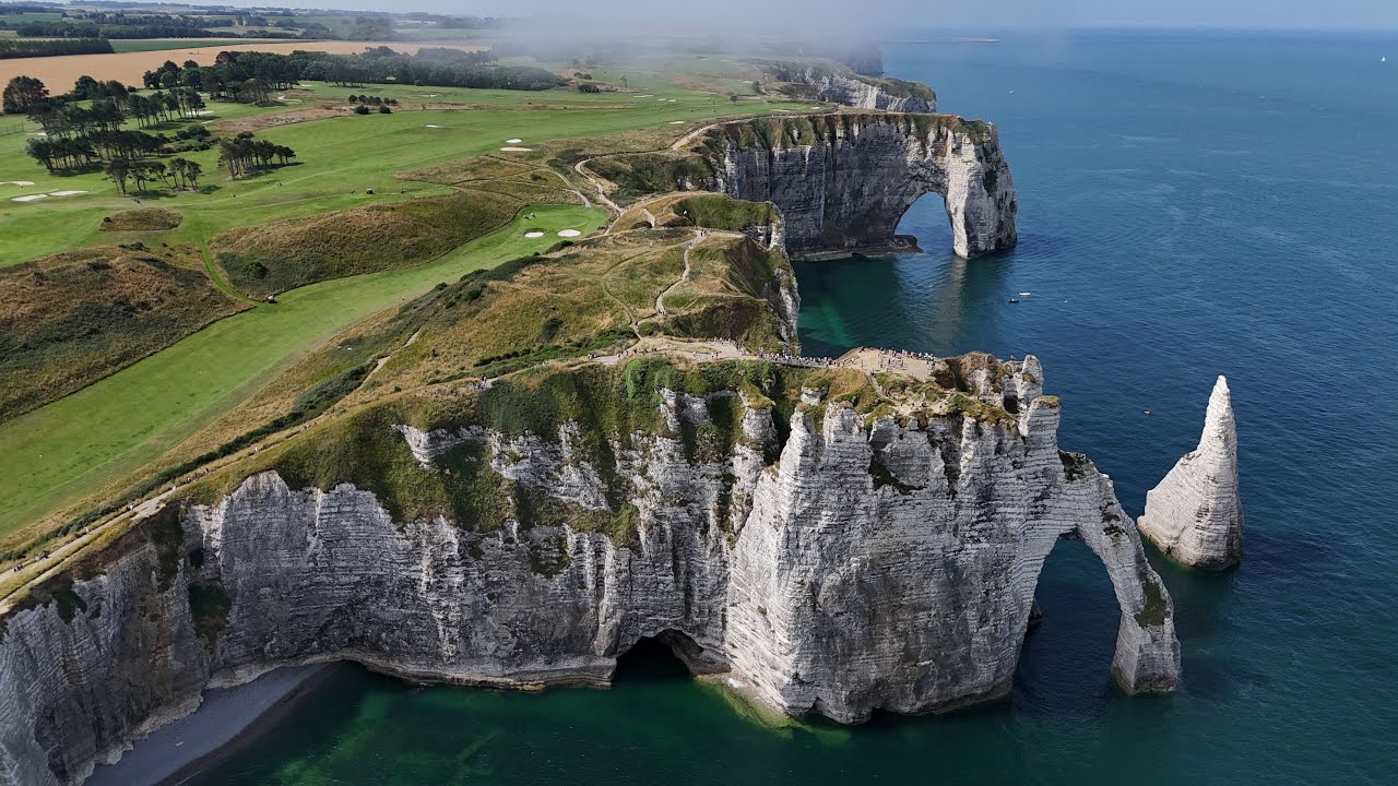 [4K] Étretat: Drone Footage with Relaxing Music | France | Normandy | DJI |