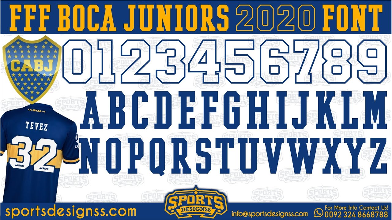 FREE DOWNLOAD: Boca Juniors 2020-21 Football Font by Sports Designss_Download  Boca Juniors font