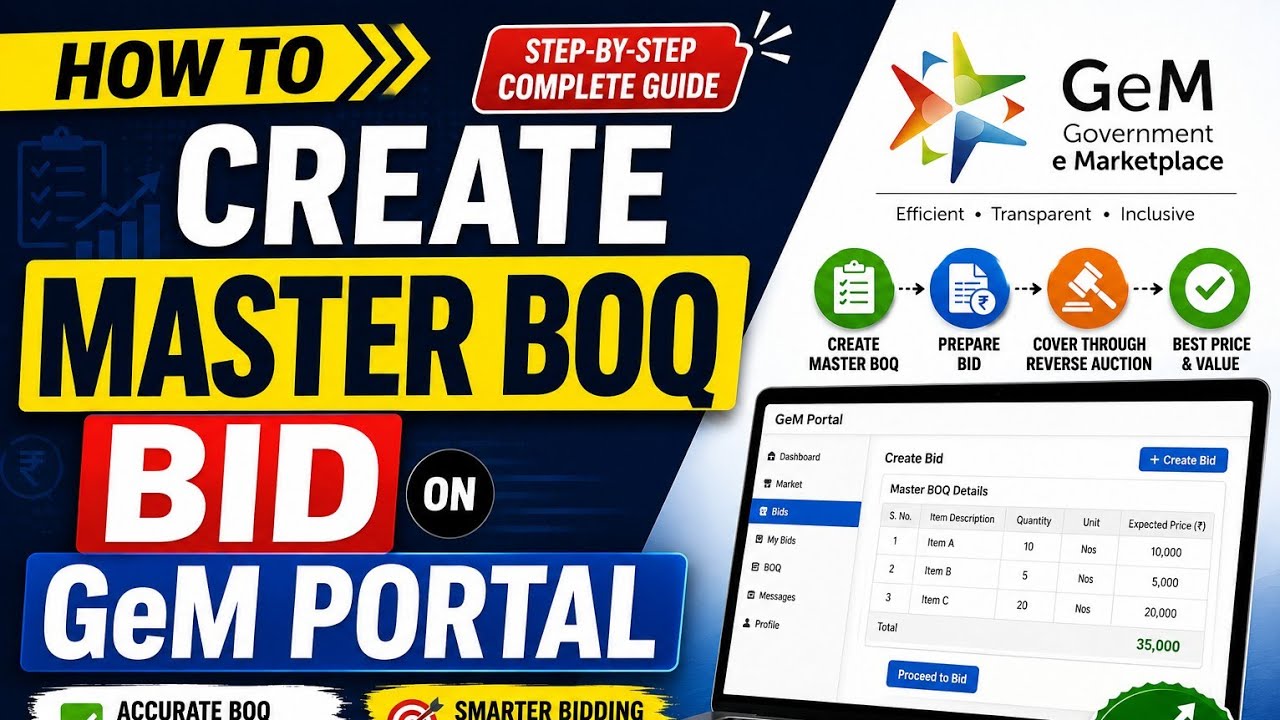 How to create Master BOQ Bid on Gem Portal 