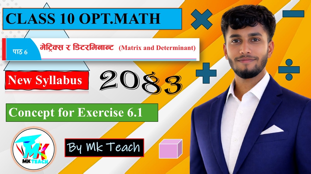 Class 10 Opt. Math | Matrix & Determinant | Exercise 6.1 Concept | New Syllabus 2083 Part 1