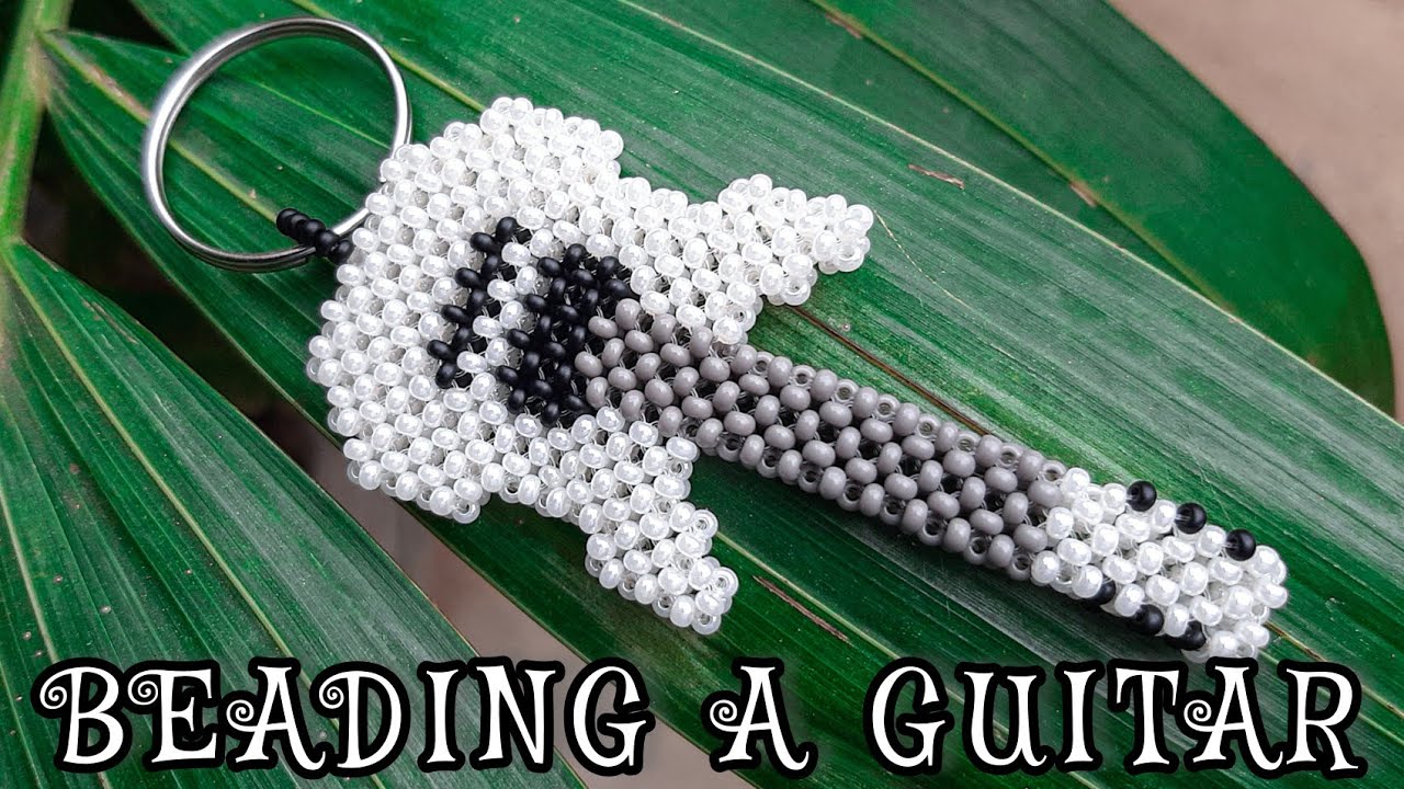 How to Make a 3D Guitar 🎸 with Beads | Simple DIY Tutorial (RAW Beading Technique)