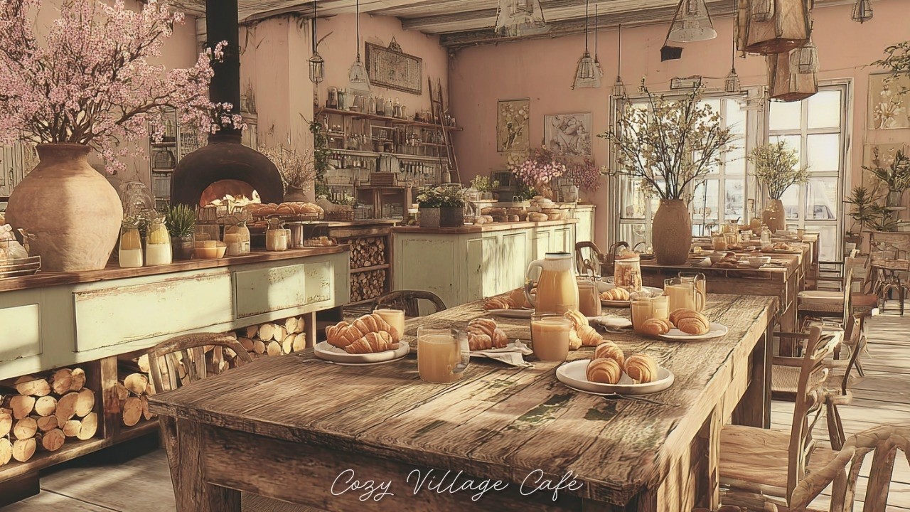 1950s Vintage Jazz & Oven Sounds — Cherry Blossom Morning at a Cozy Bakery