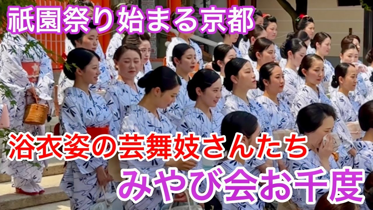2025年7月3日 【祇園祭始まる京都】 祇園甲部の芸舞妓さんが浴衣姿で八坂神社に集結 【みやび会お千度】