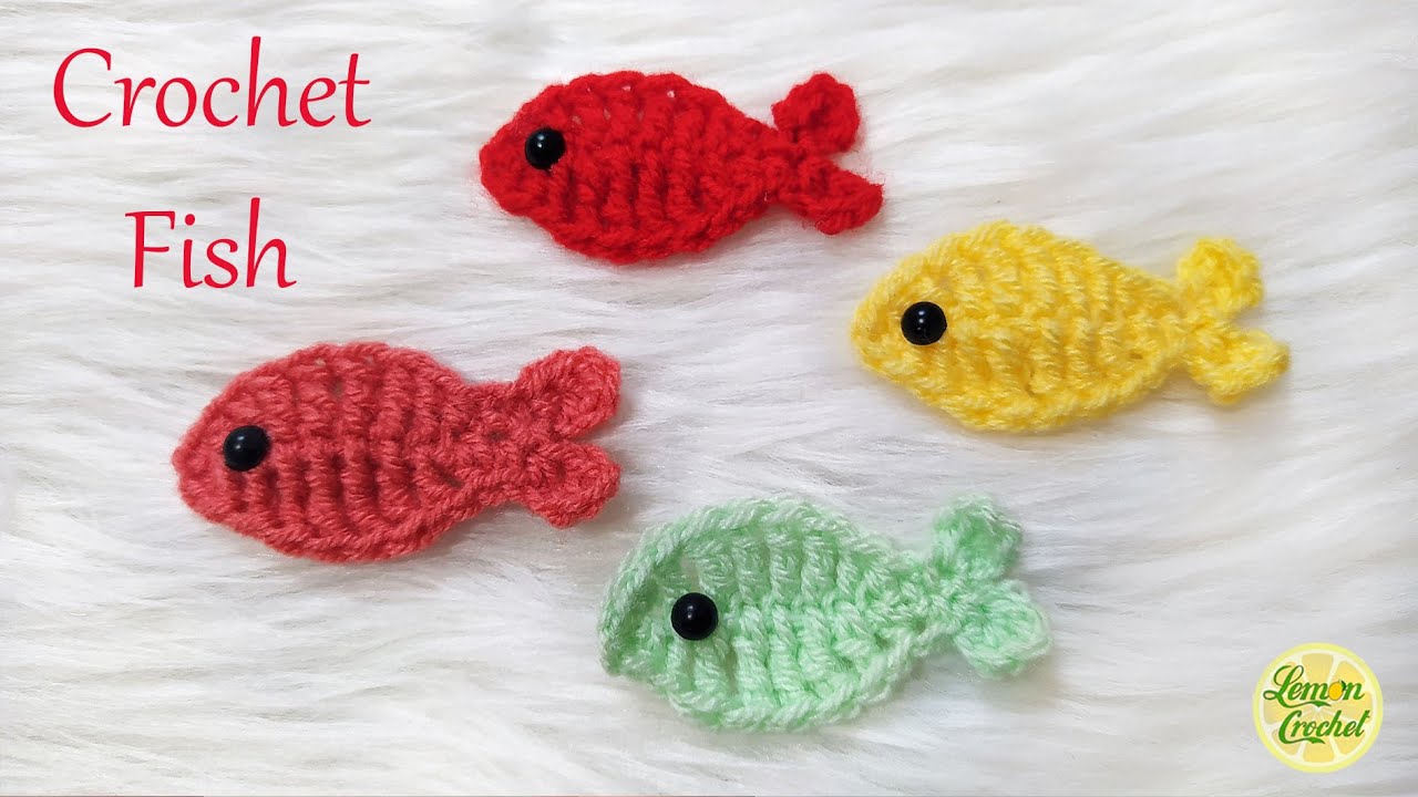 How to Crochet a Little Fish | Super Easy Crochet Tutorial for Beginners | Lemon Crochet🍋