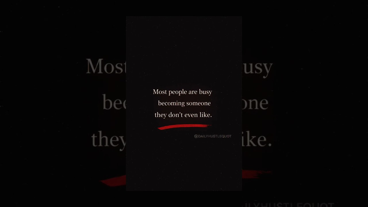 Be yourself and stop trying to be like others . 