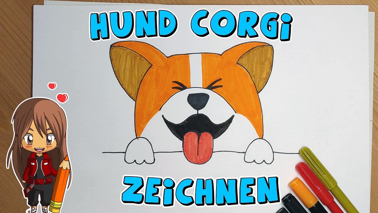 Hund (Corgi) einfach malen für Kinder | ab 6 Jahren | Malen mit Evi | deutsch