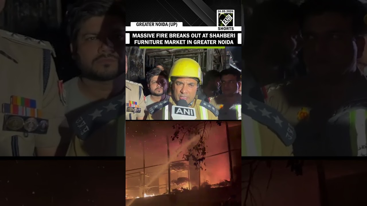 UP: Massive fire breaks out at Shahberi Furniture Market in Greater Noida
