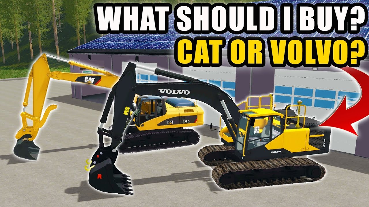 NEW CAT EXCAVATOR OR NEW VOLVO?! DEMO DAY | FARMING SIMULATOR 2017
